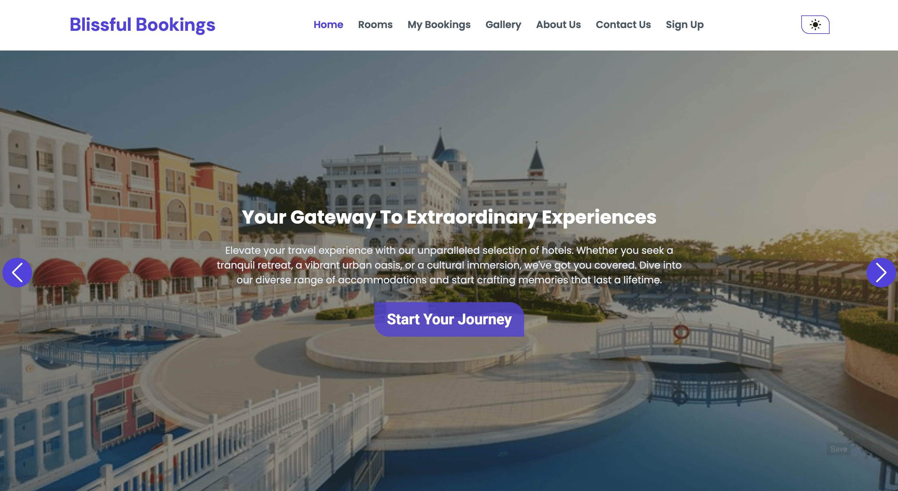 Blissful Hotel Booking Website